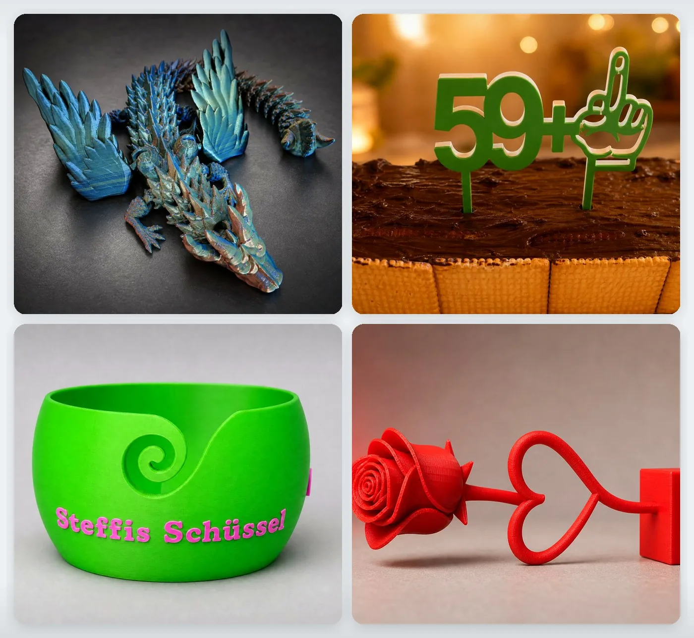 Beispiele für Figuren, Deko und individuelle 3D-Druck Designs