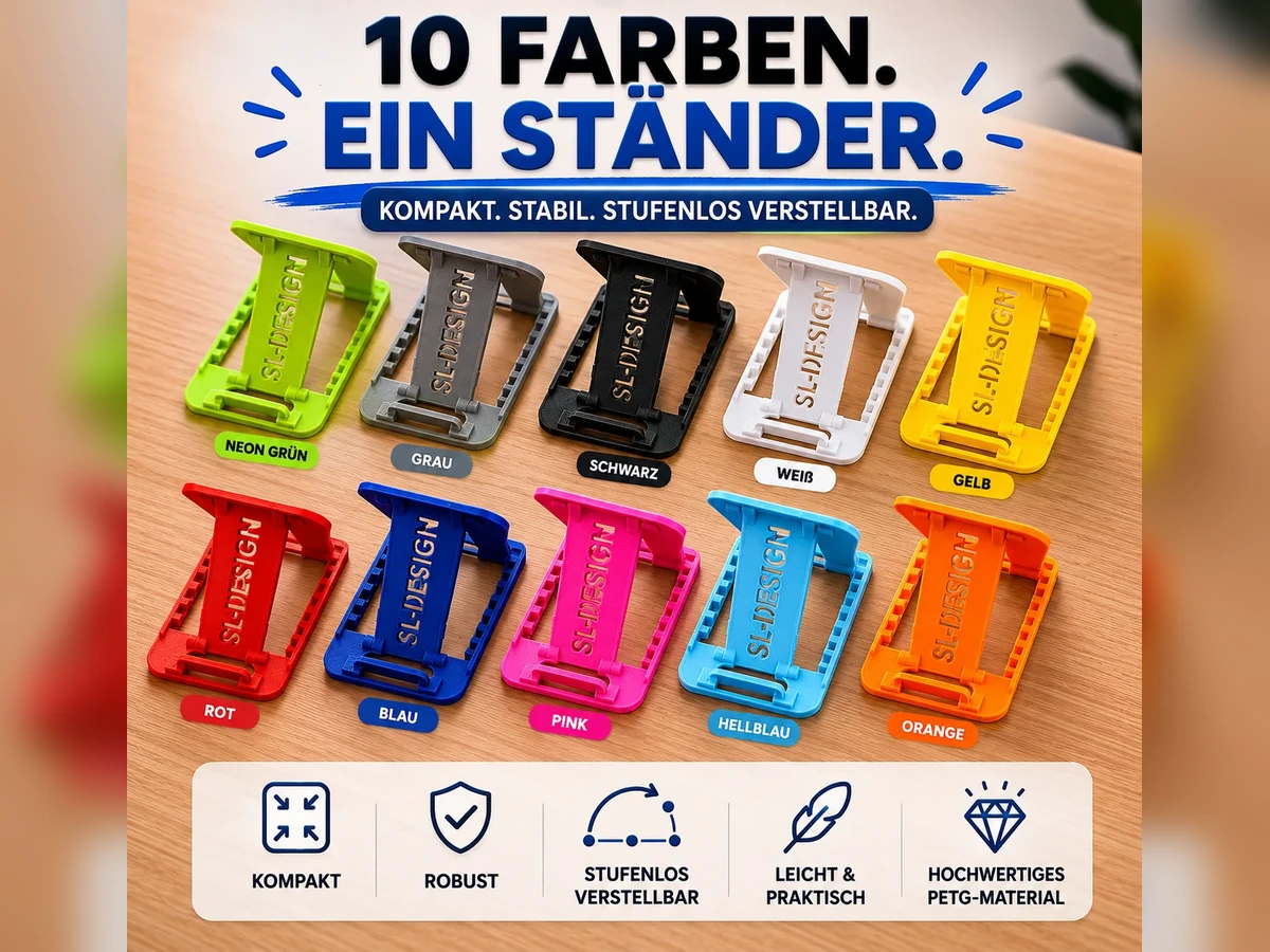 Klappbarer Handyhalter aus 3D-Druck Kunststoff